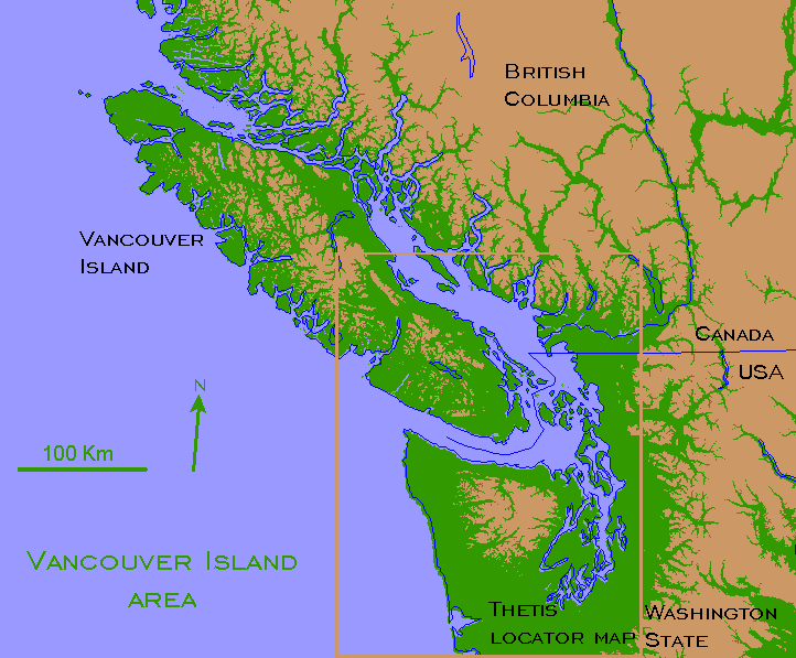 Orientation map of southern gulf islands, vancouver island, vancouver, victoria, seattle and area